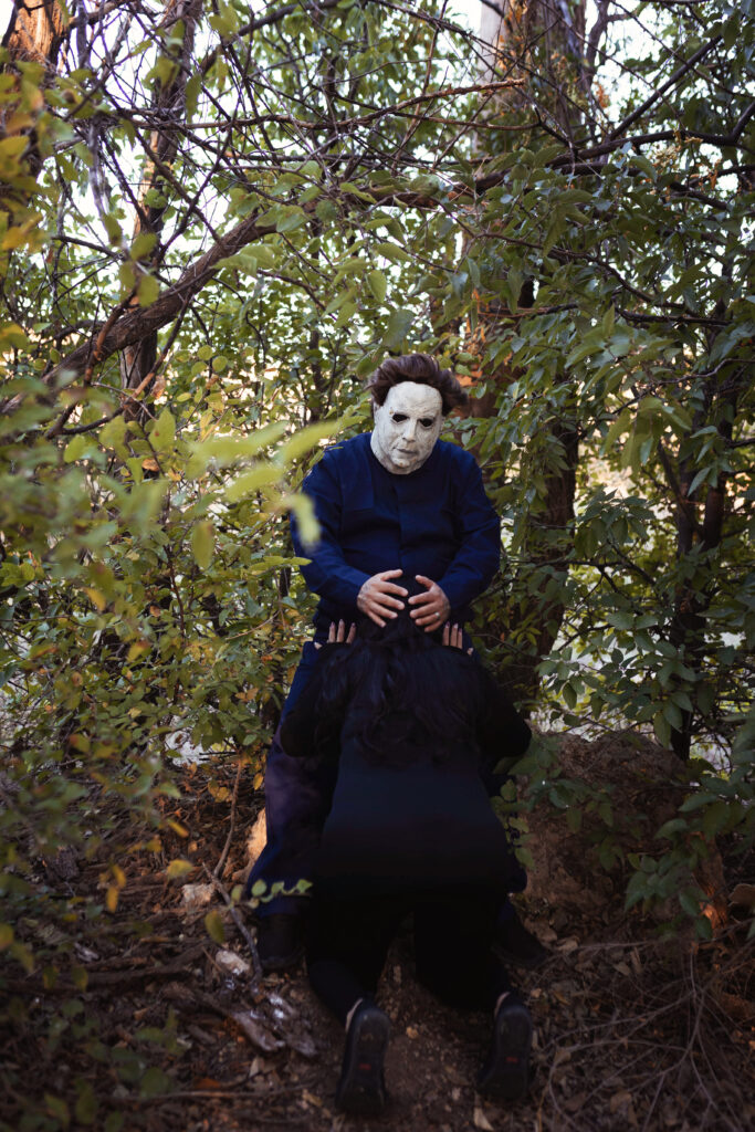 creepy Halloween couple session near Amarillo
