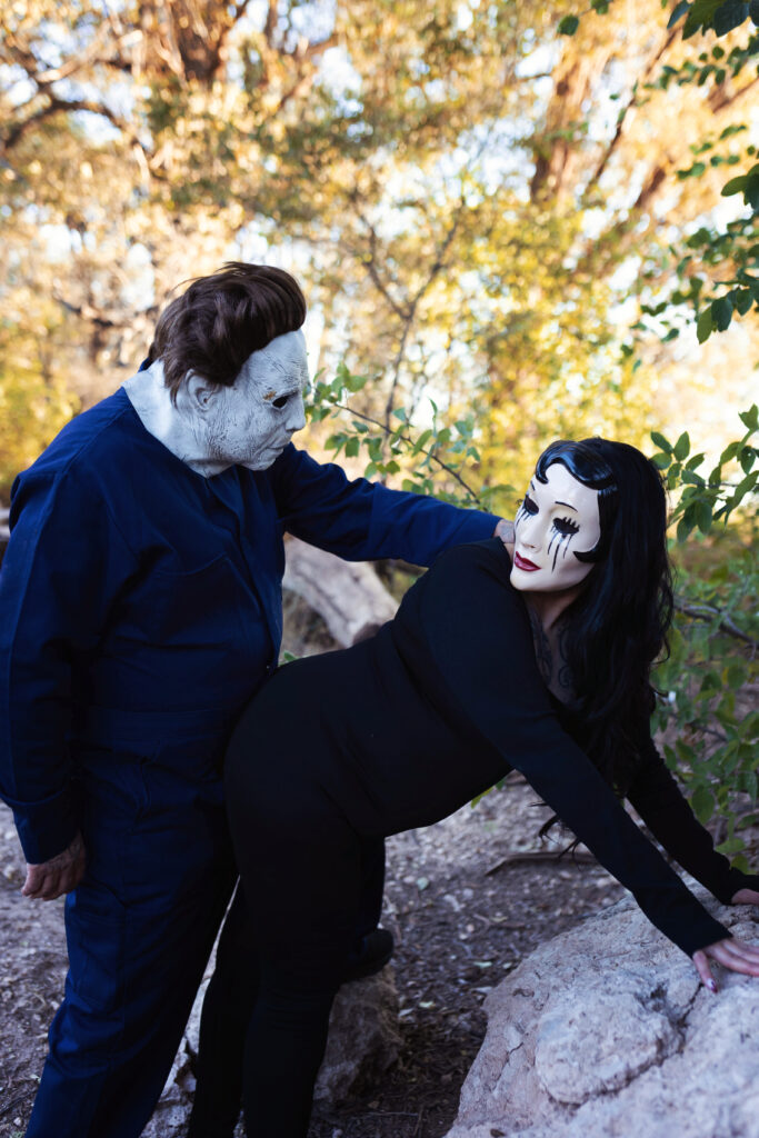 spooky couple photography in Lubbock area
